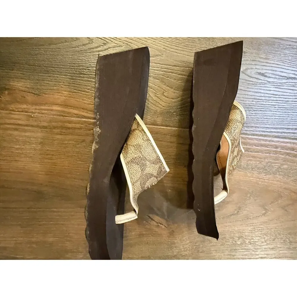 Coach Signature C Platform Thong Sandal Flip Flops